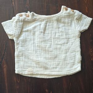 ​Easy-Peasy Cream Gauze Cotton Baby Tee - Size 12M